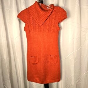Cozy Burnt Orange‎ Sweater Dress with Pockets